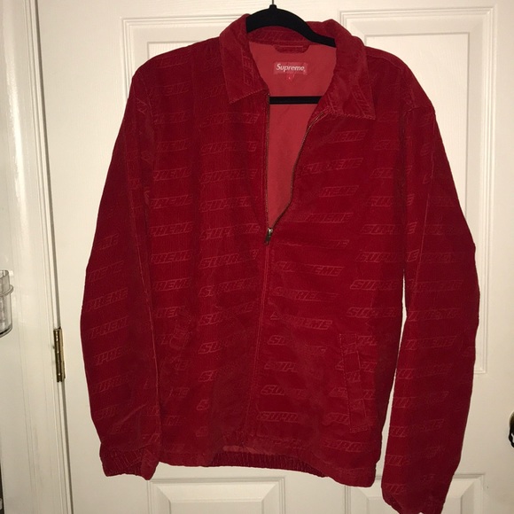 supreme debossed logo corduroy jacket